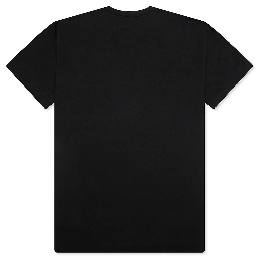 Multi Red Heart Logo Print T-Shirt - Black - Image 2