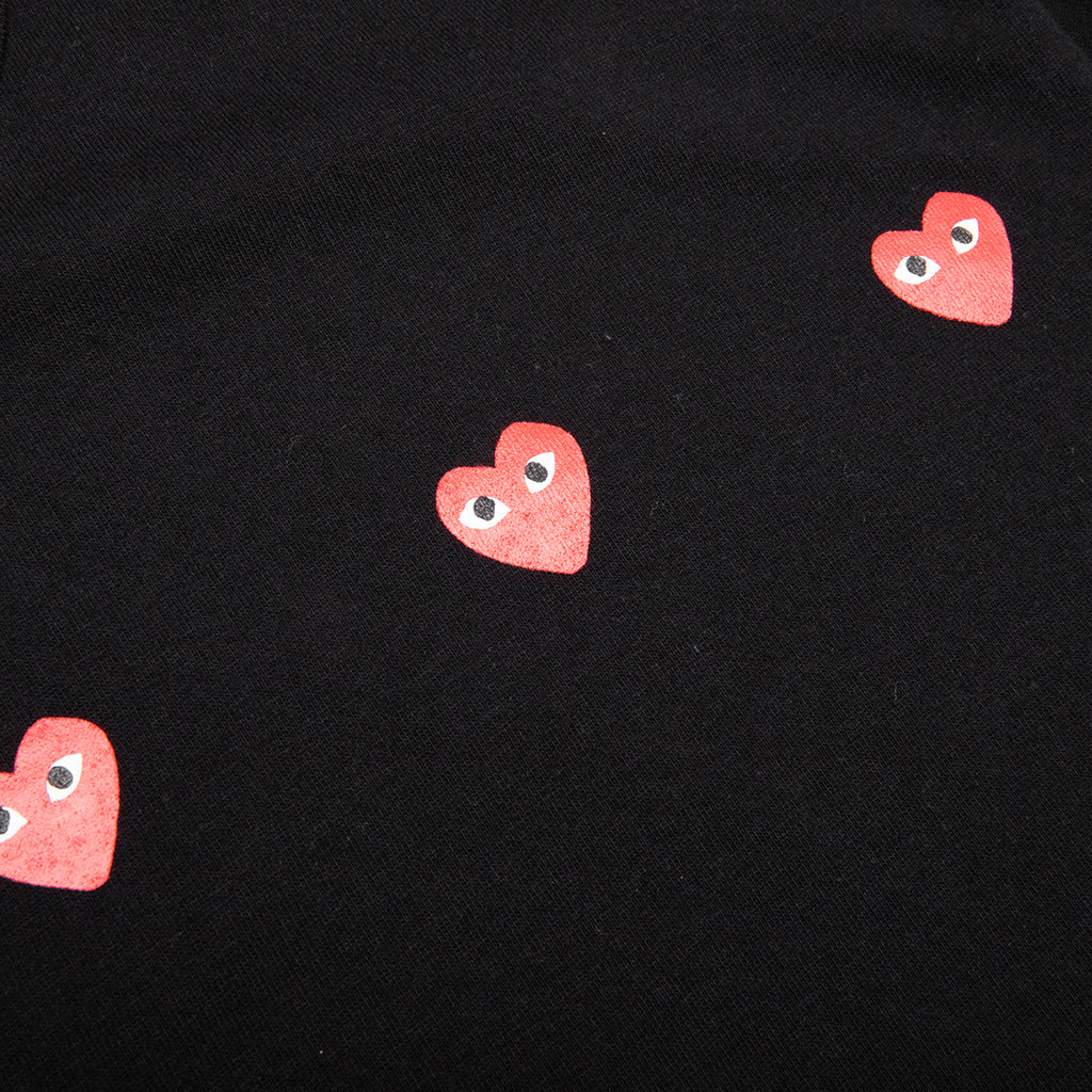 Multi Red Heart Logo Print T-Shirt - Black - Image 4