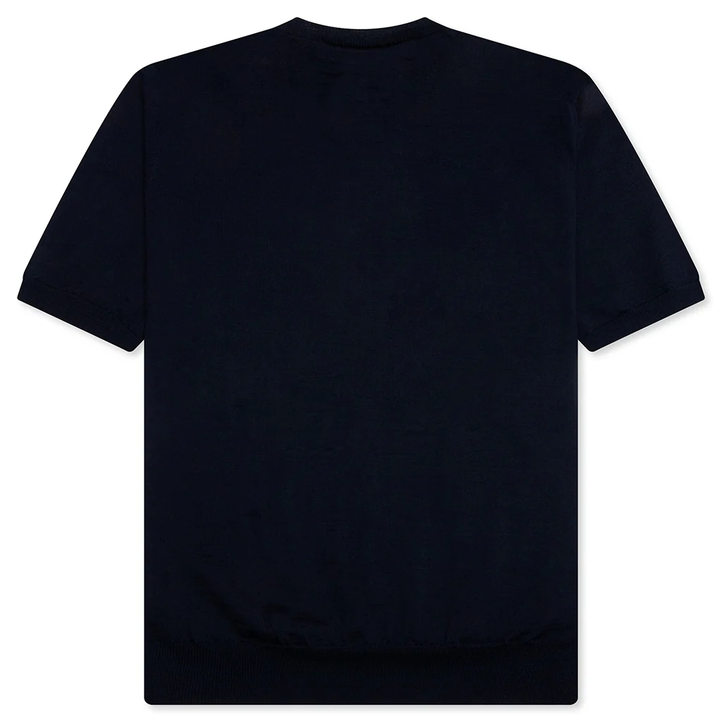 Red Emblem S/S V Neck Sweater - Navy - Image 2