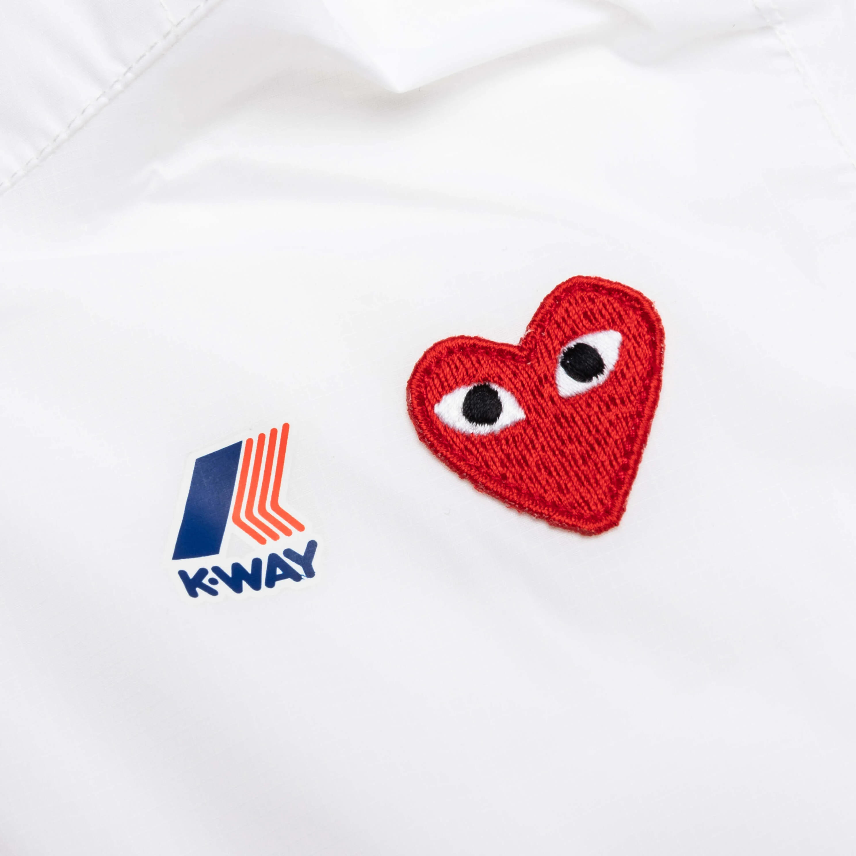 Comme des Garcons Play x K-Way Kids Full Zip Jacket - White - Image 3