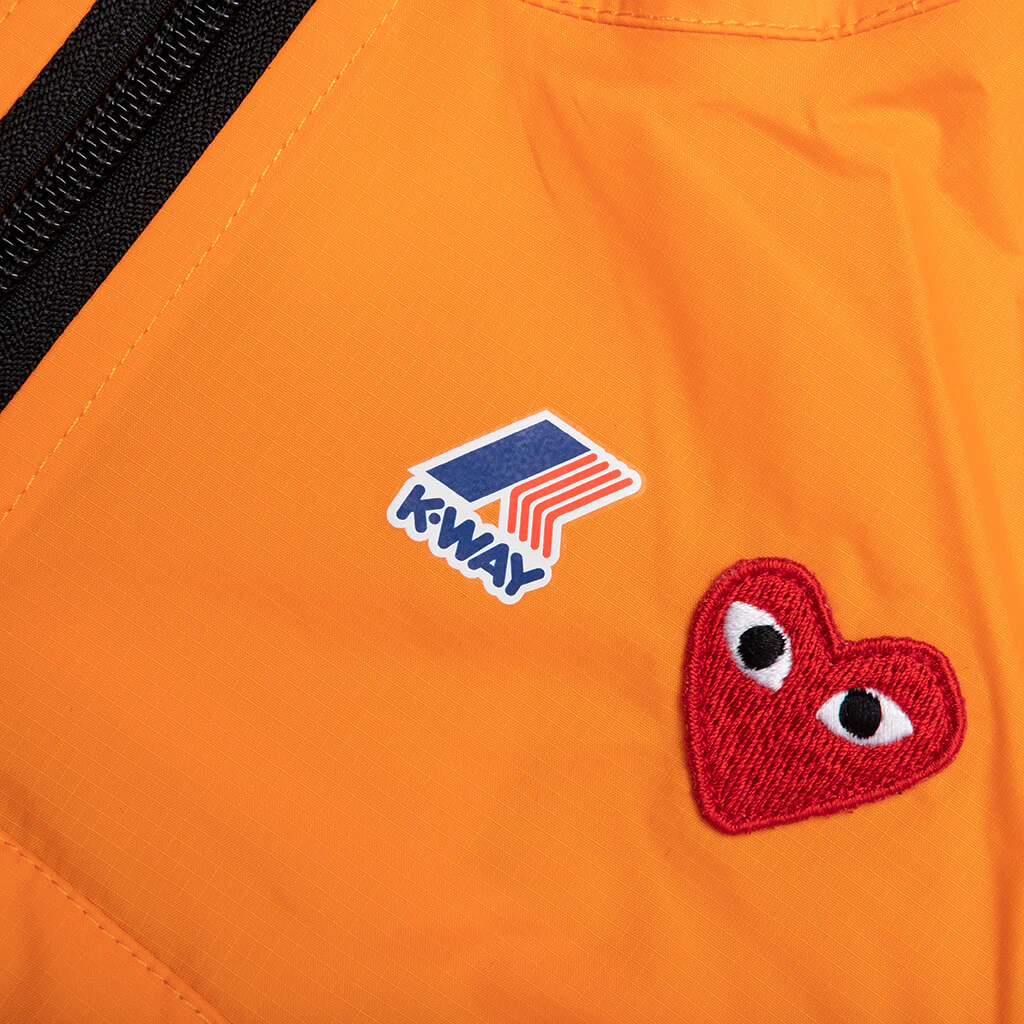 Comme des Garcons Play x K-Way Kids Half Zip Jacket - Orange - Image 4