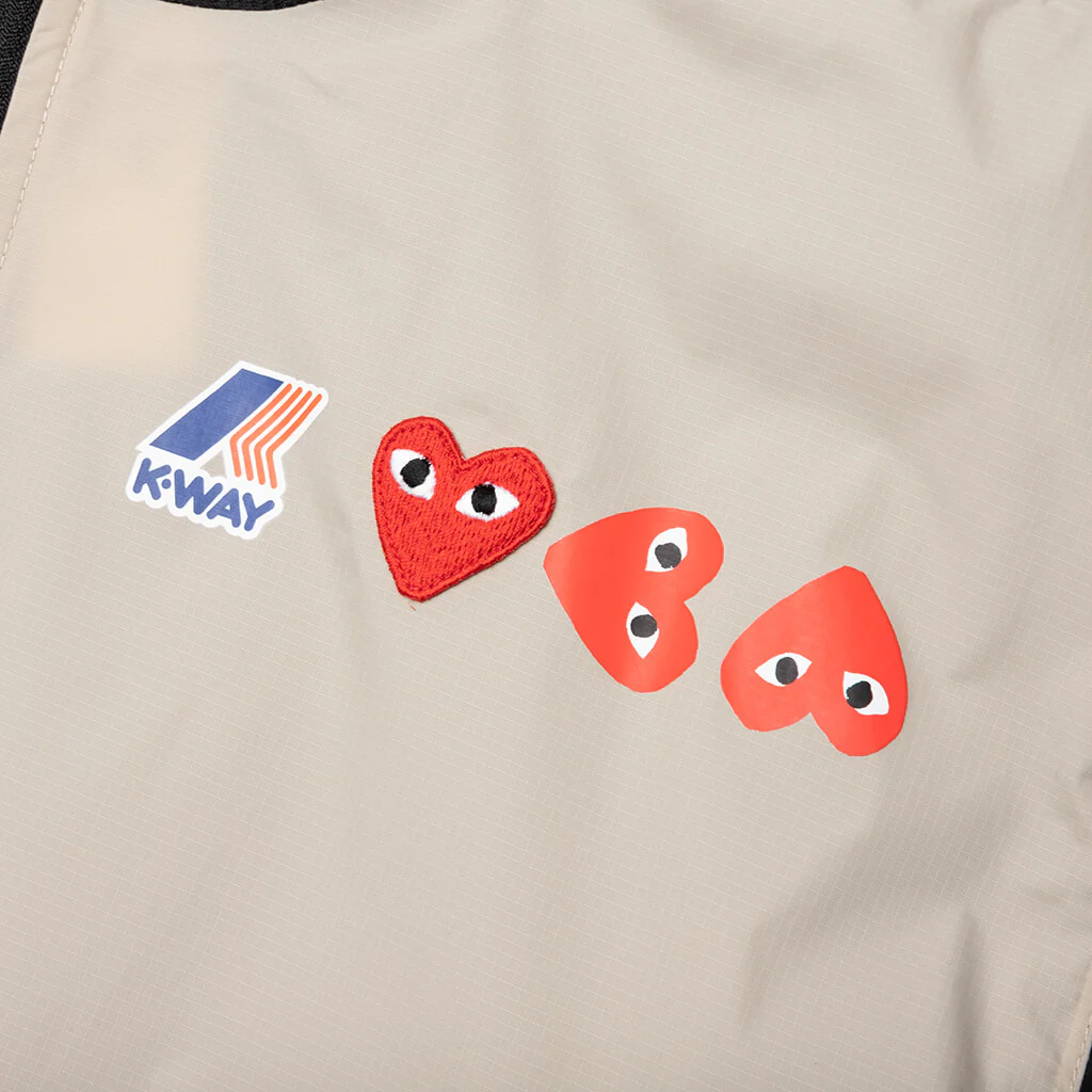 Comme des Garcons Play x K-Way Logos Full Zip Jacket - Beige/Black - Image 4