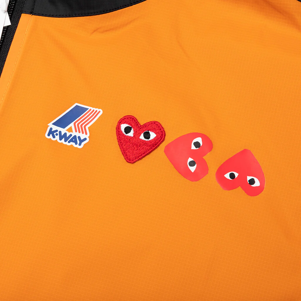 Comme des Garcons Play x K-Way Logos Full Zip Jacket - Orange/Black - Image 4