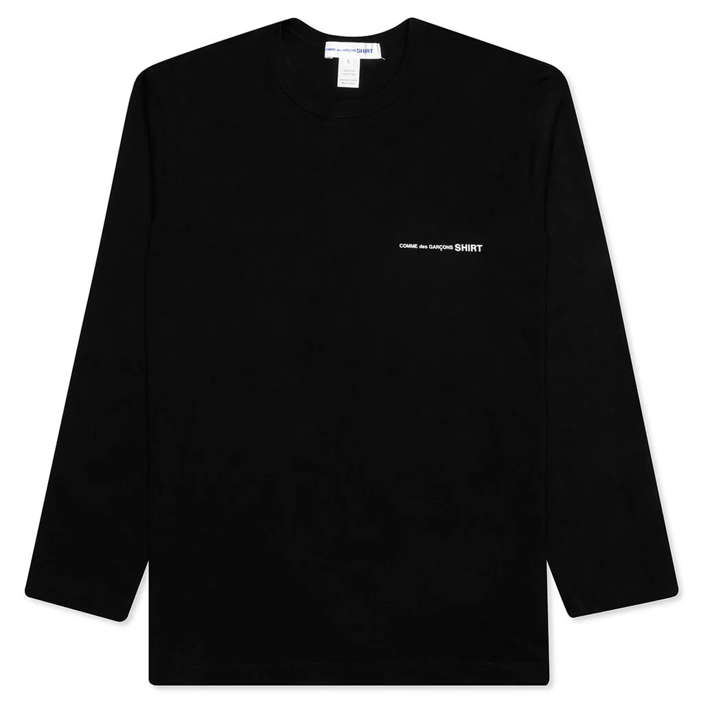 Comme Des Garcons SHIRT L/S Chest Logo Tee - Black