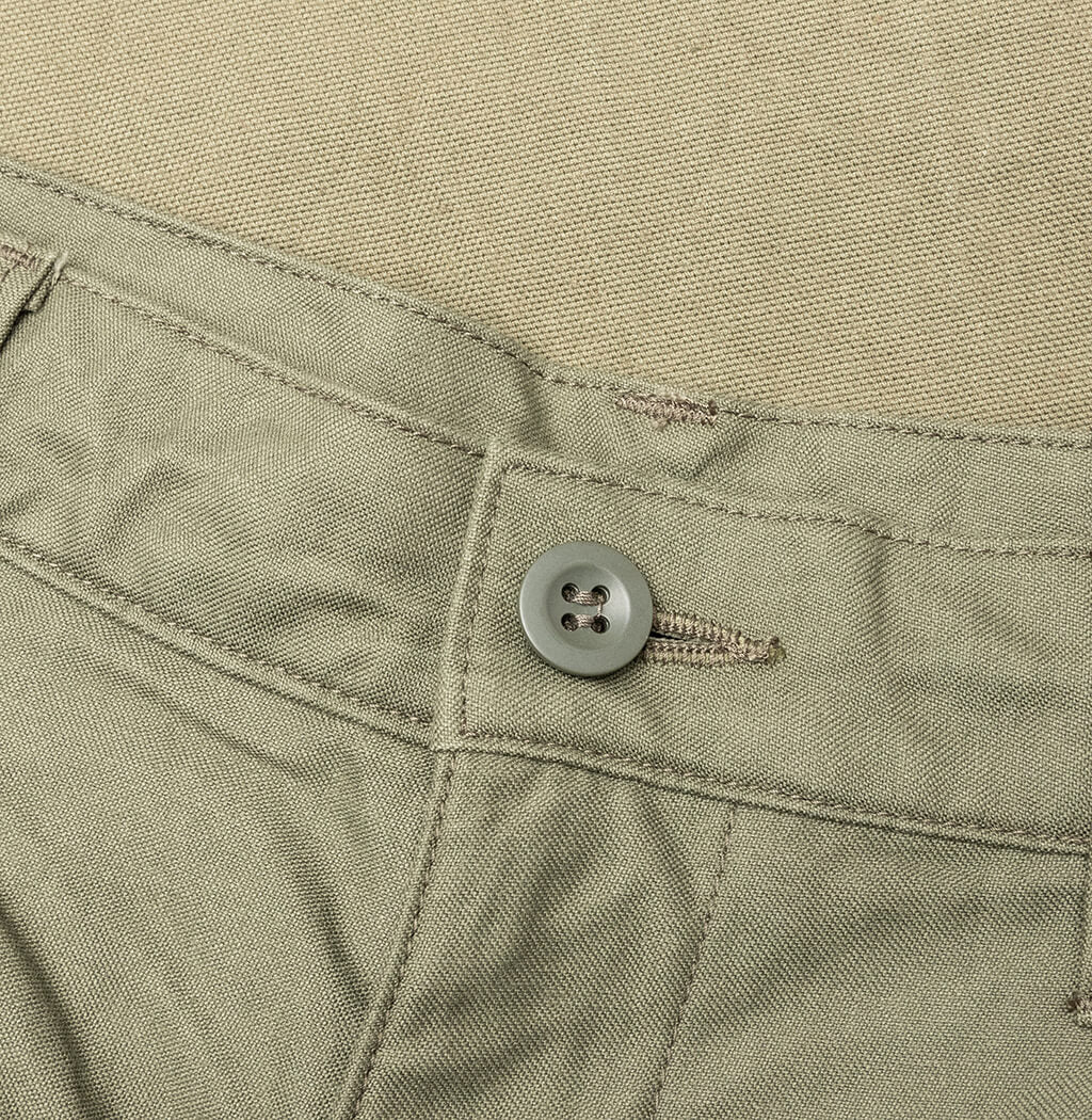 Contrast Cotton Pants - Khaki - Image 3