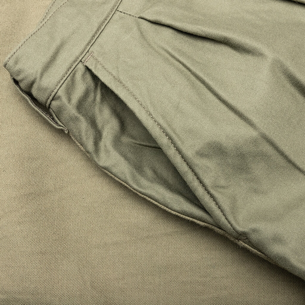 Contrast Cotton Pants - Khaki - Image 4