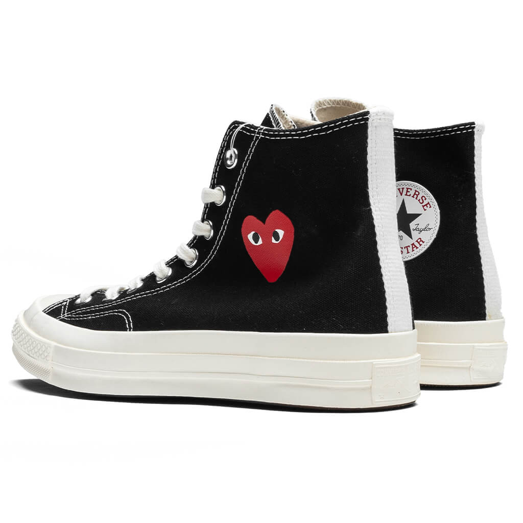 Converse x Comme Des Garcons PLAY All Star Chuck '70 Hi Small Red Heart - Black - Image 3