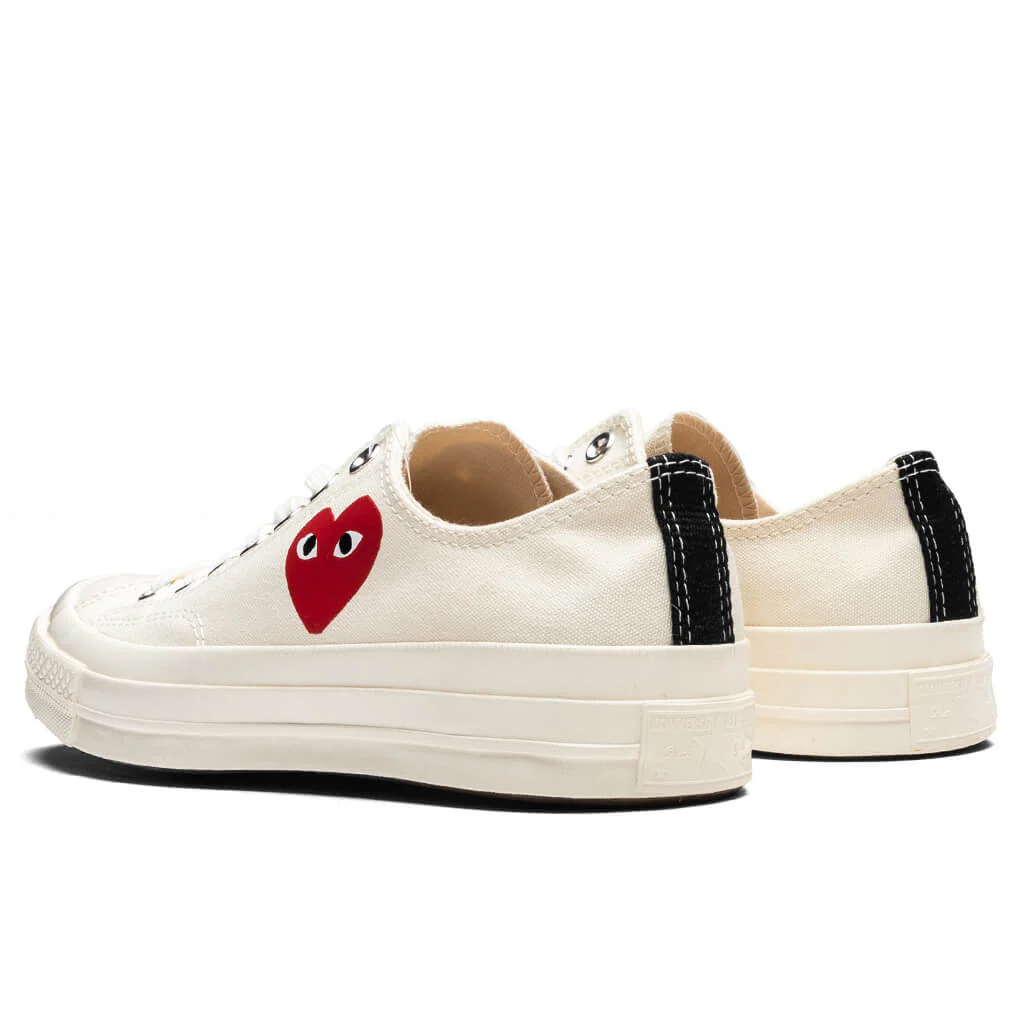 Converse x Comme Des Garcons PLAY All Star Chuck '70 Ox Small Red Heart - White - Image 3