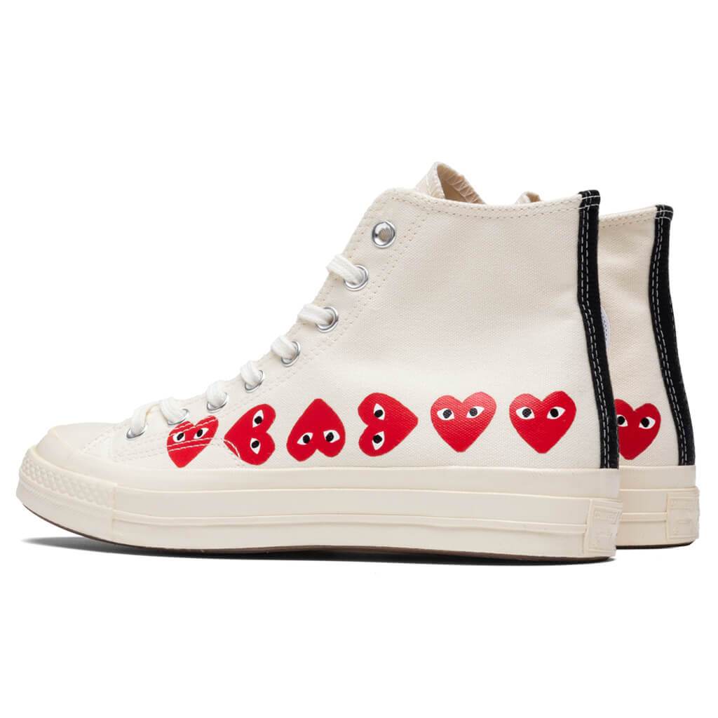Converse x Comme Des Garcons PLAY All Star Chuck '70 Hi "Multi Heart" - Off-White [2019] - Image 3