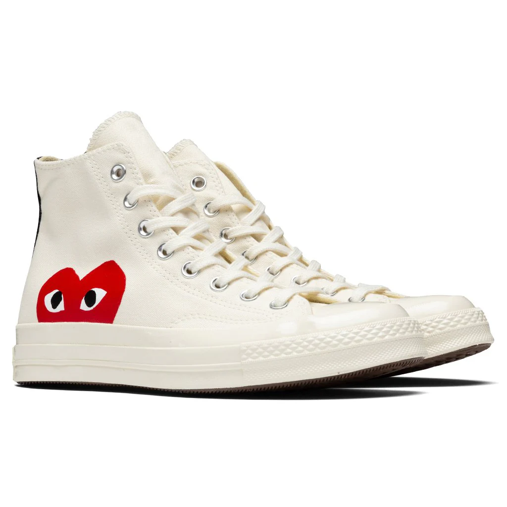 Converse x Comme Des Garcons PLAY All Star Chuck '70 Hi - White - Image 2