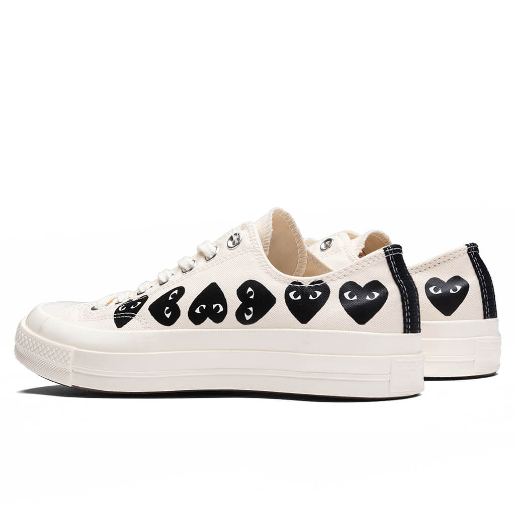 Converse x Comme Des Garcons PLAY All Star Chuck '70 Ox Multi Heart - Milk/Black - Image 3