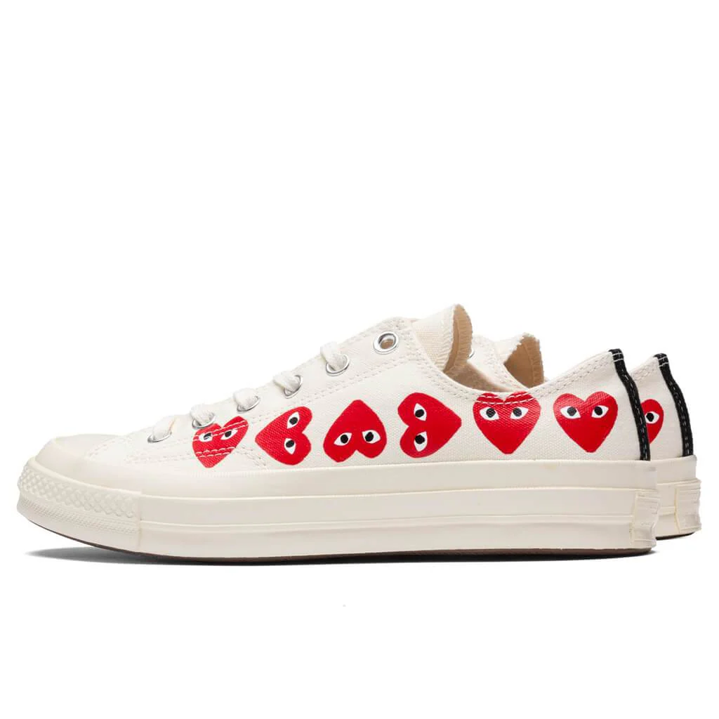 Converse x Comme Des Garcons PLAY All Star Chuck '70 Ox "Multi Heart" - Off-White [2019] - Image 3