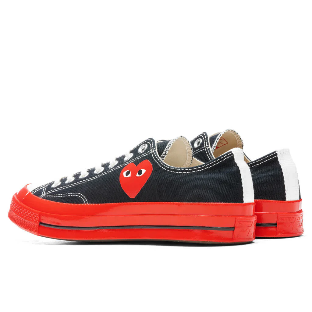 Converse x Comme Des Garcons PLAY All Star Chuck '70 Ox Red Sole - Black - Image 3