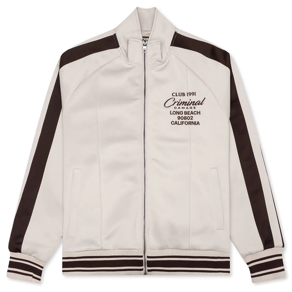 Pin Tuck Track Top - Stone