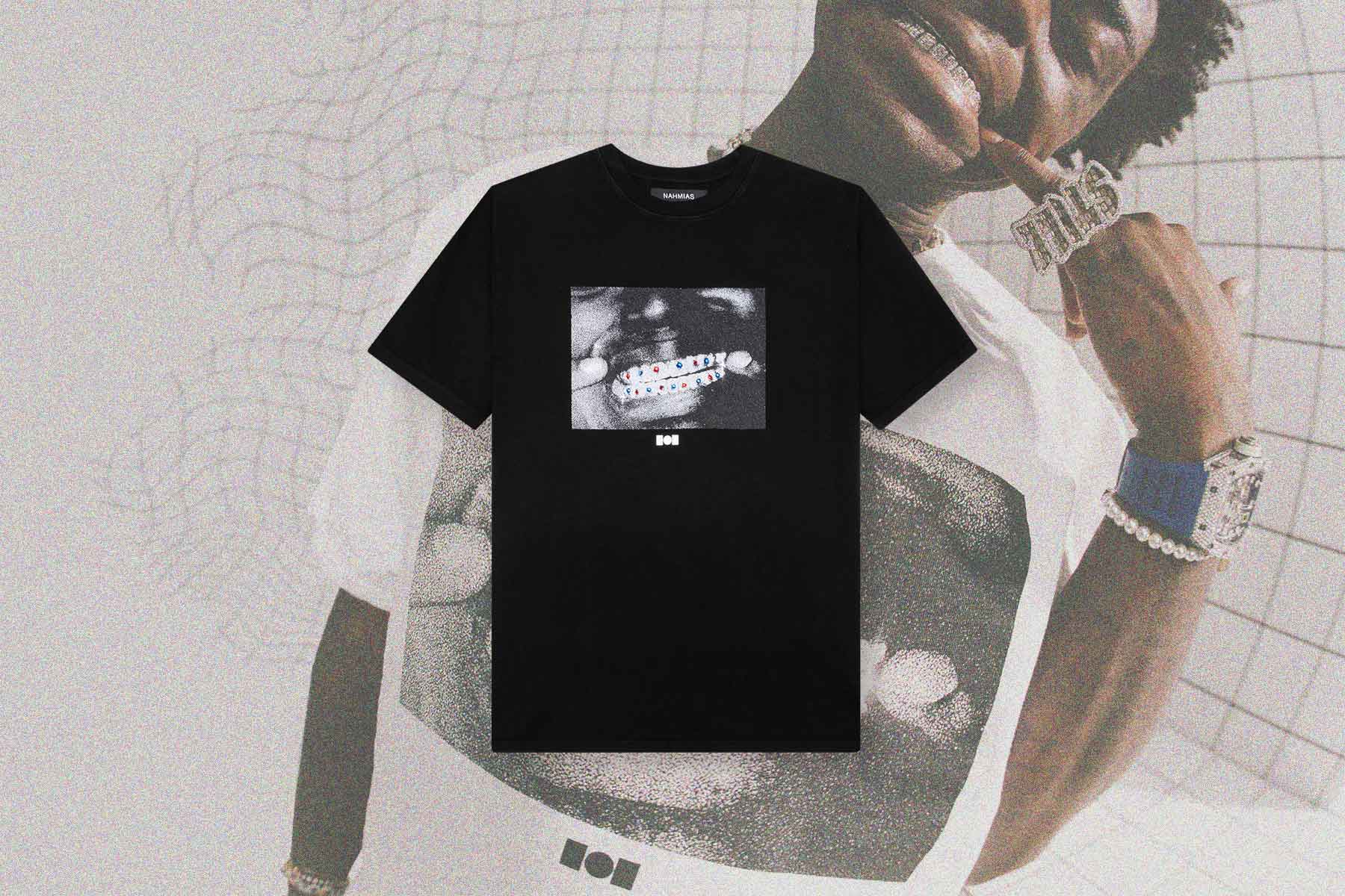 Nahmias x Kodak Black Crystal Grillz T-Shirt - Black - Image 5