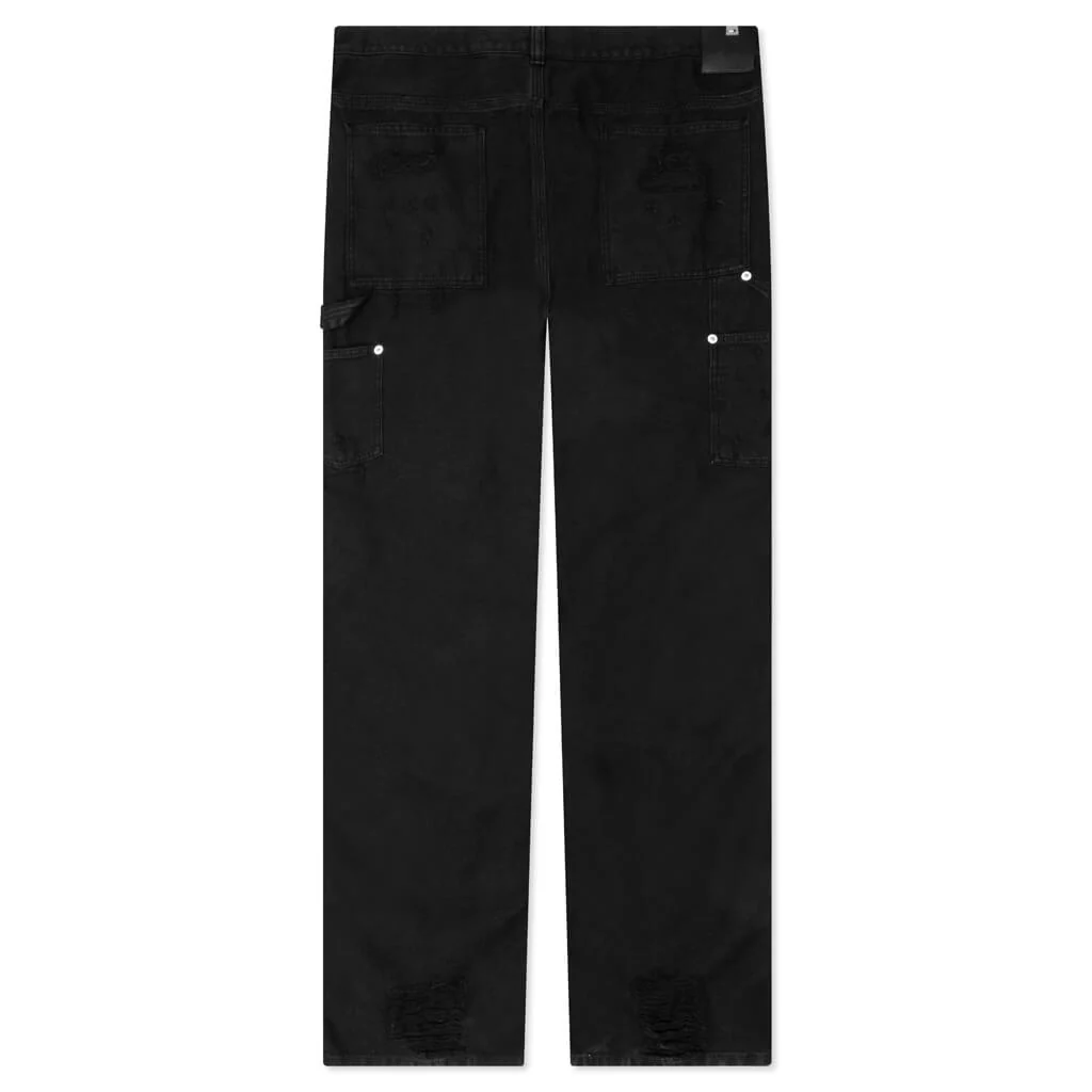 Destroyed Carpenter Pant - Washed Black - Image 2