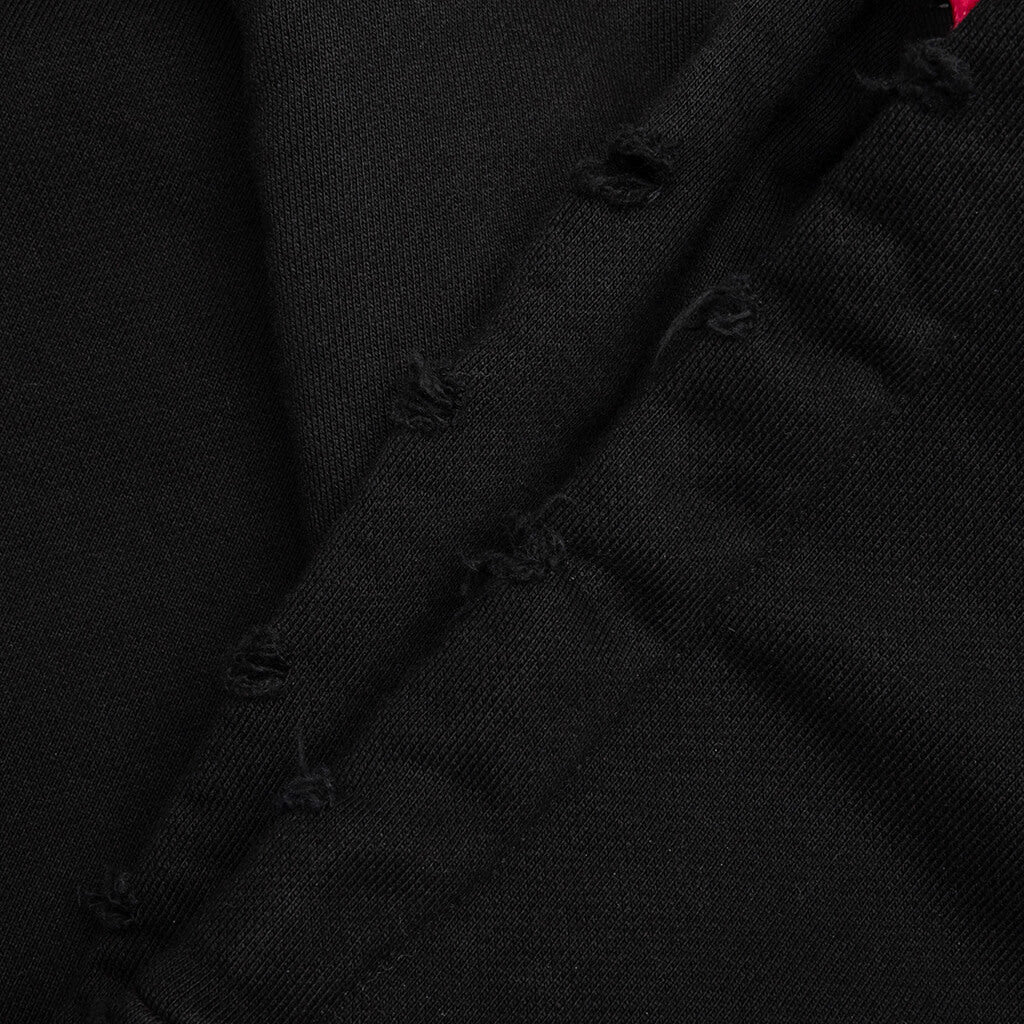 Distressed Hoodie Small Logo - Black - Image 4