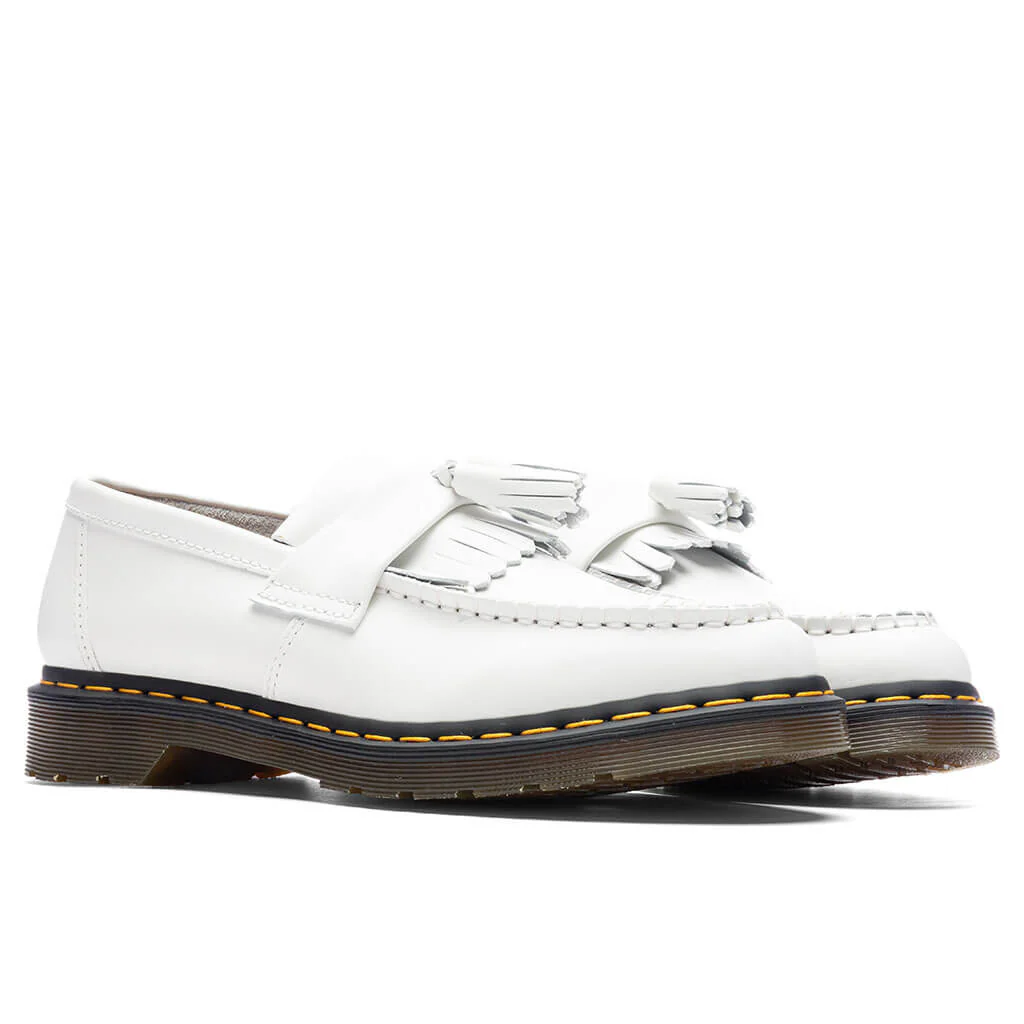 Adrian Y's Smooth Leather Tassel Loafer - White - Image 2