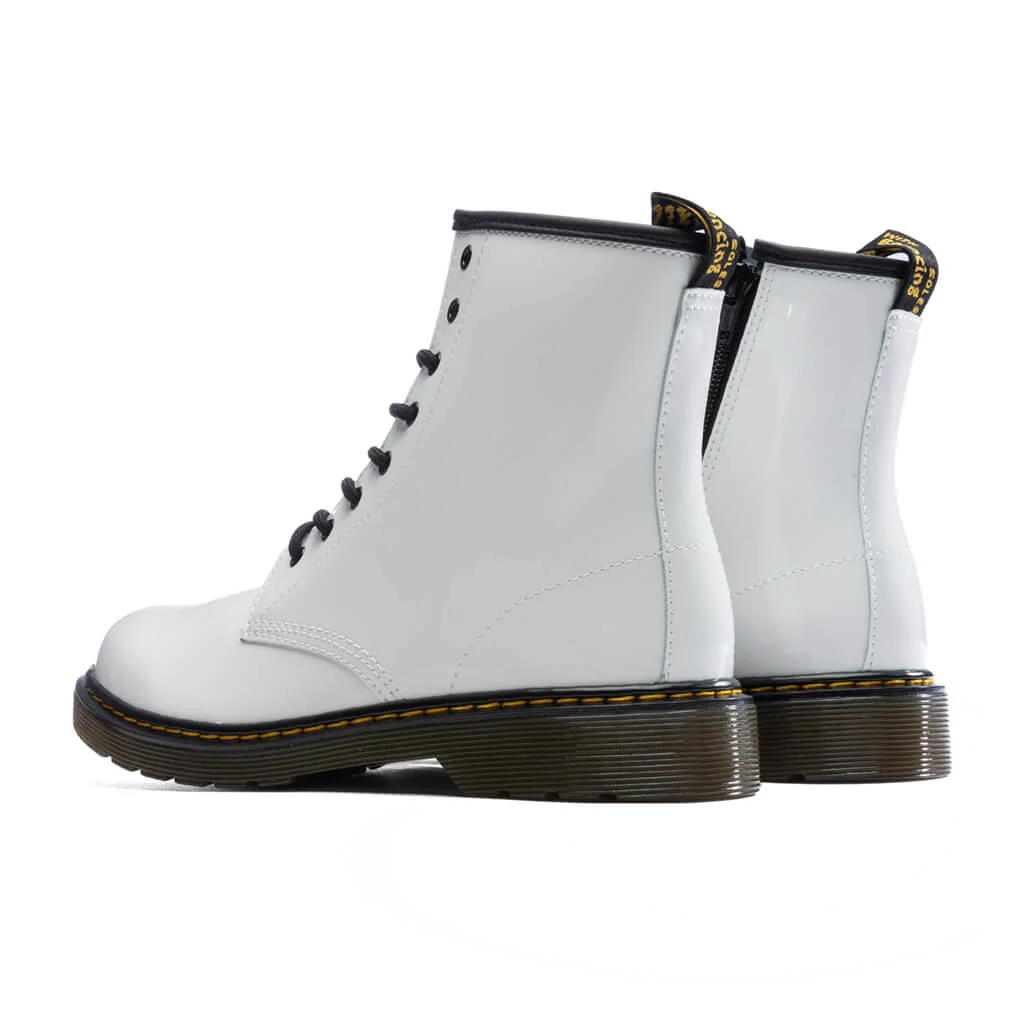 Youth 1460 Patent Leather Boots - White Patent Lamper - Image 3