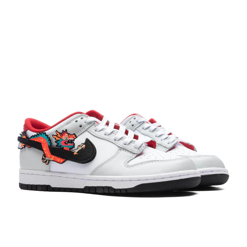 Dunk Low (GS) - White/Black/University Red - Image 2