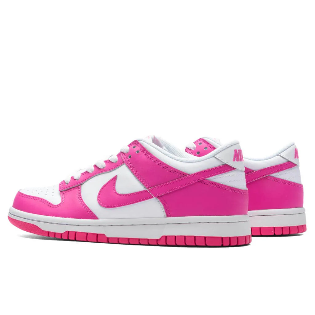 Dunk Low (GS) - White/Laser Fuchisa - Image 3