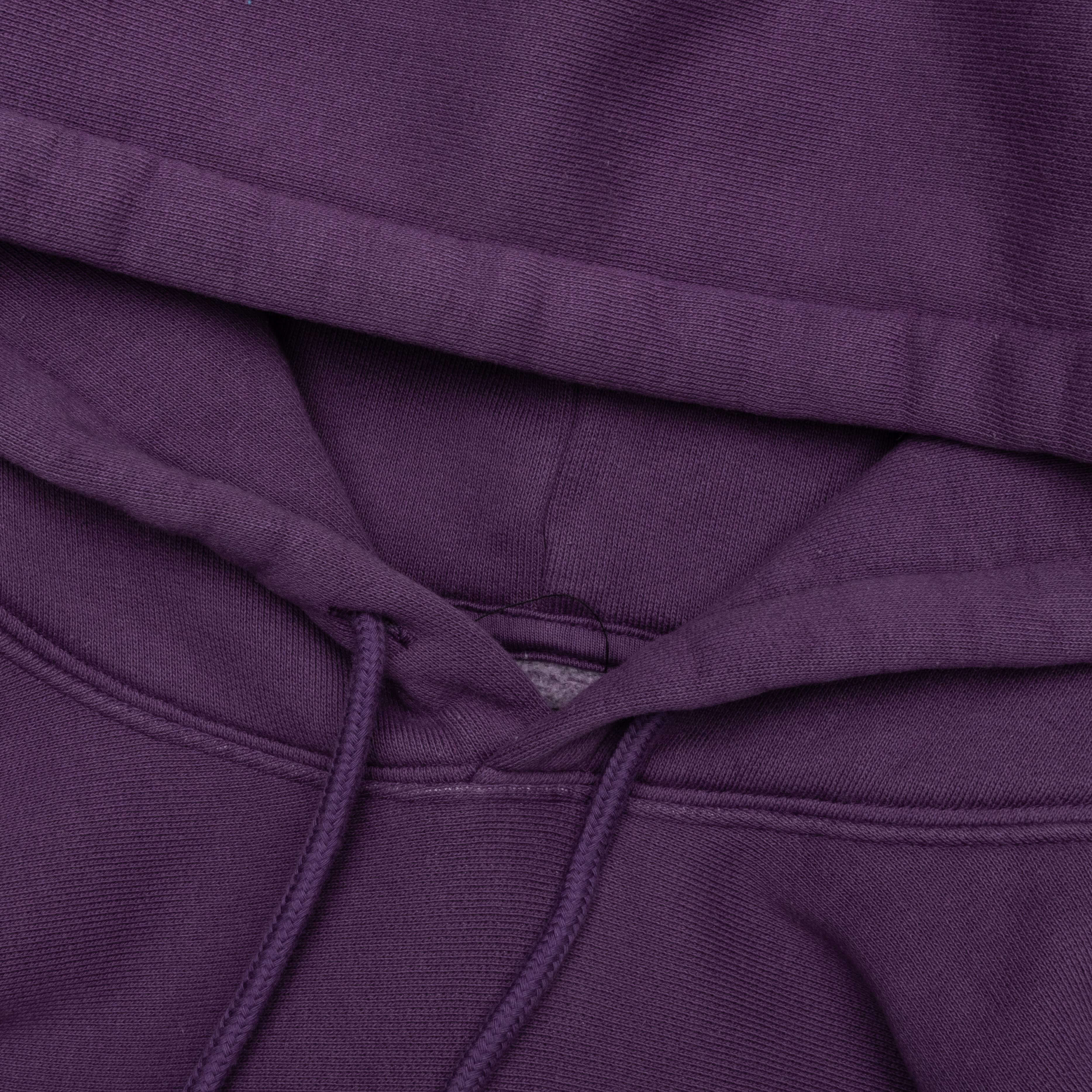 Embroidered Relaxed Hoodie - Purple - Image 3