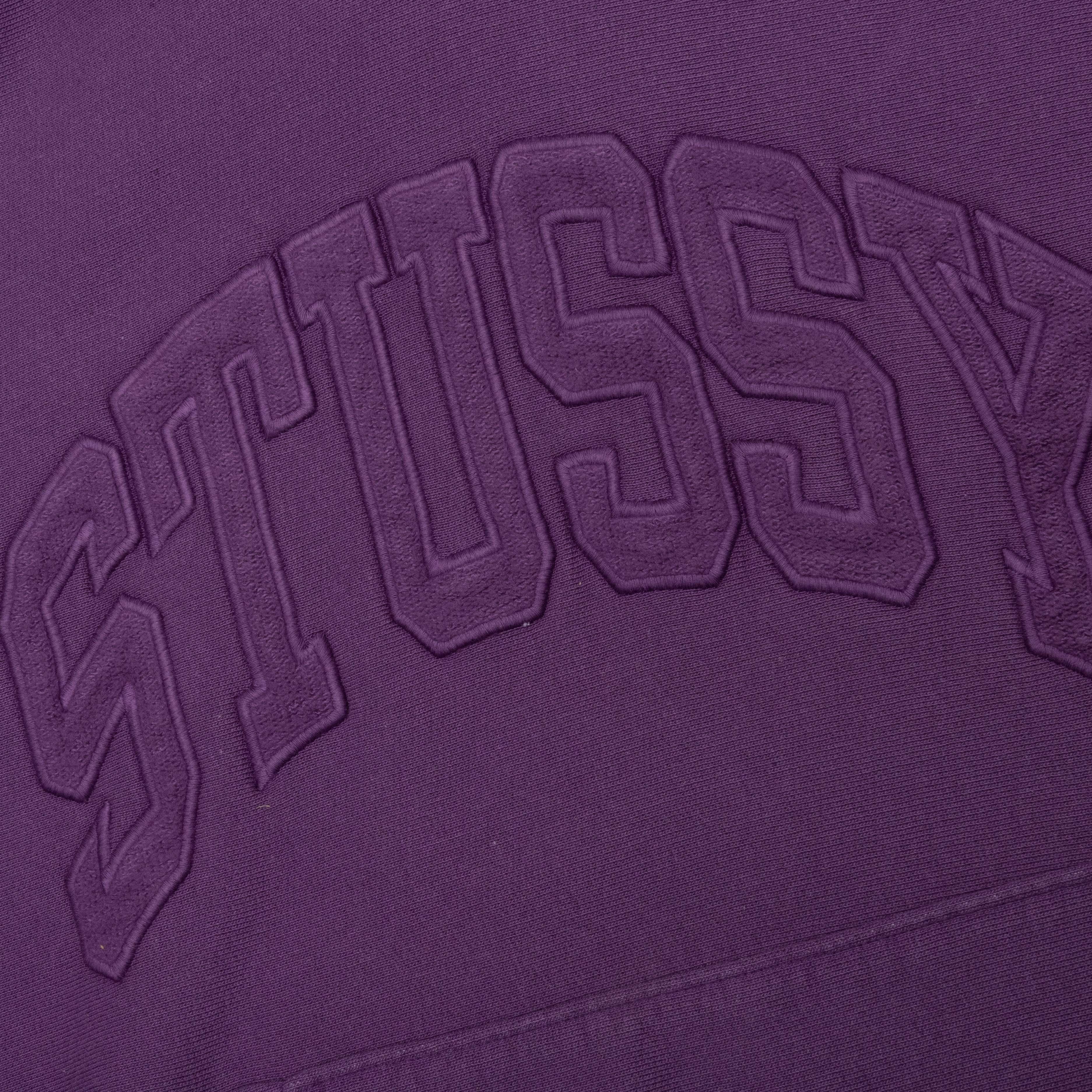 Embroidered Relaxed Hoodie - Purple - Image 4