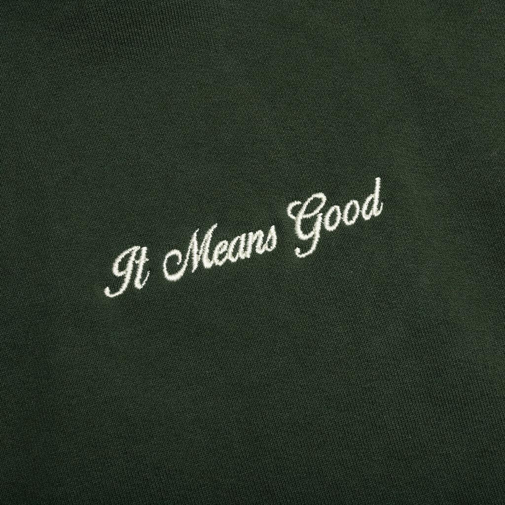 Embroidery Script Logo Crewneck - Forest Green - Image 3
