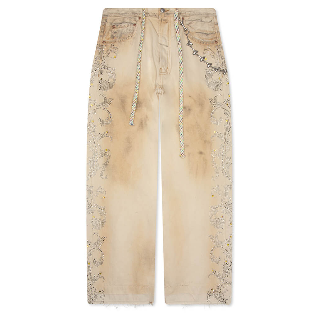 Denim with Chain Jean - Dirty White
