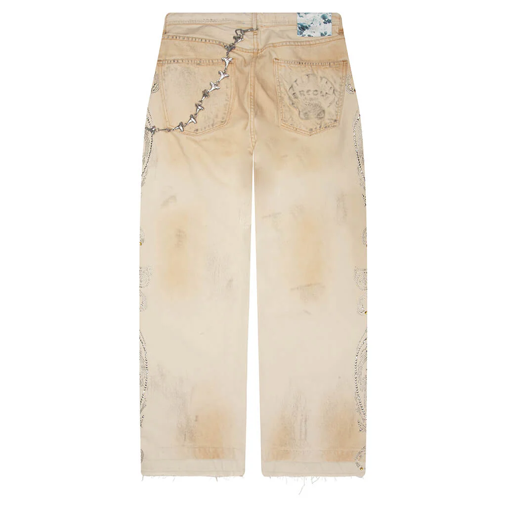 Denim with Chain Jean - Dirty White - Image 2
