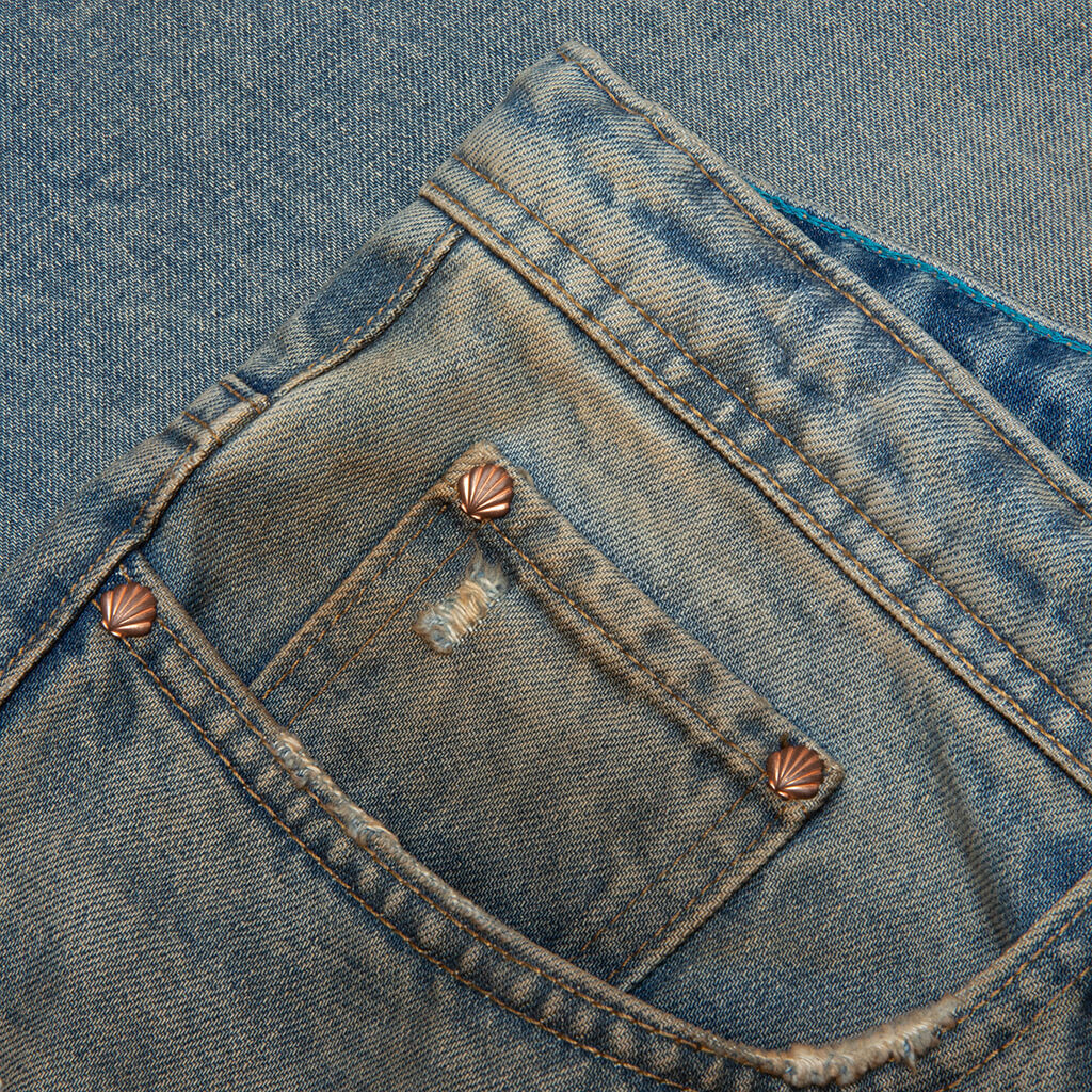 Victorian Chain Denim Short - Indigo - Image 3