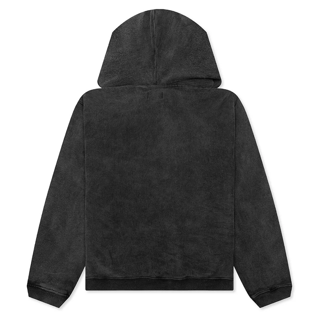 Faded Graphic Zip Hood - Washed Black - Image 2