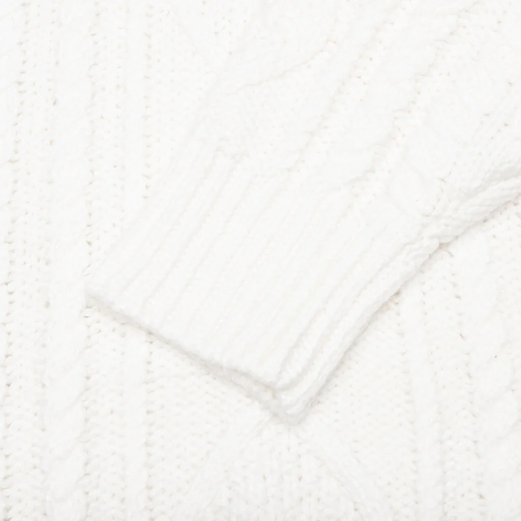 Cable Knit Hoodie - Cloud Dancer - Image 3