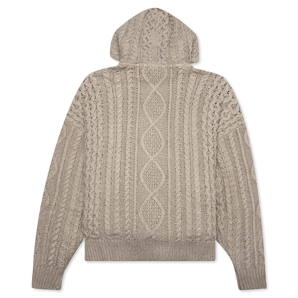 Cable Knit Hoodie - Core Heather - Image 2