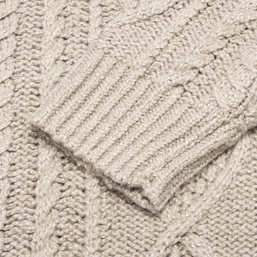 Cable Knit Hoodie - Core Heather - Image 3