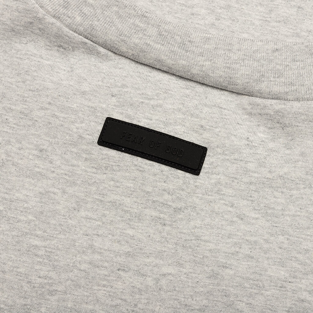 Crewneck T-Shirt - Light Heather Grey - Image 4