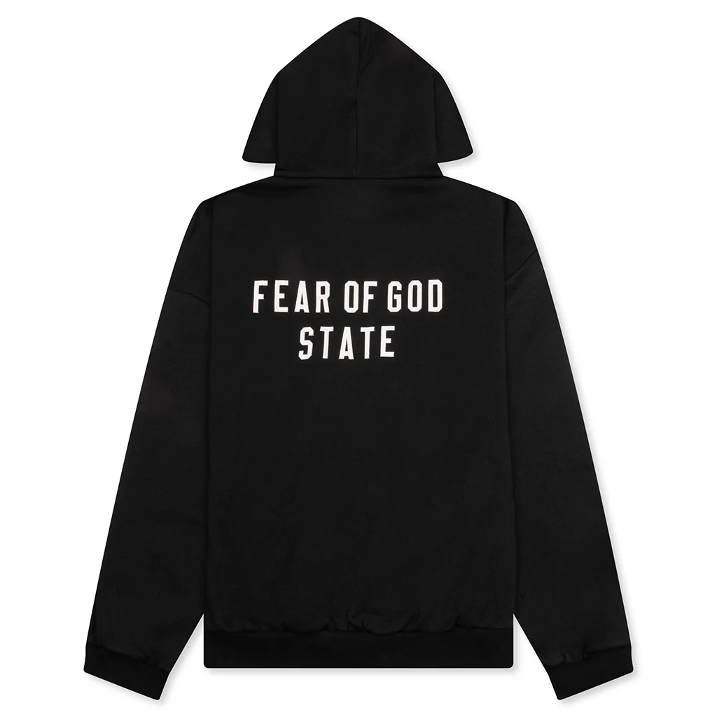 Heavy Fleece Fullzip Hoodie - Black - Image 2