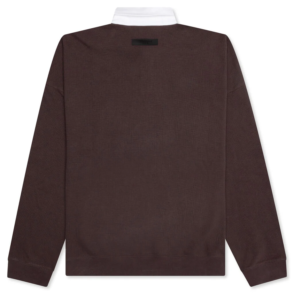 Waffle Henley Rugby - Plum - Image 2
