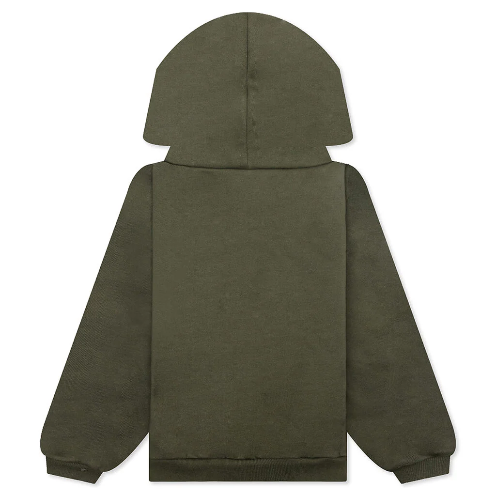 Kid's Fleece Hoodie - Military - Image 2