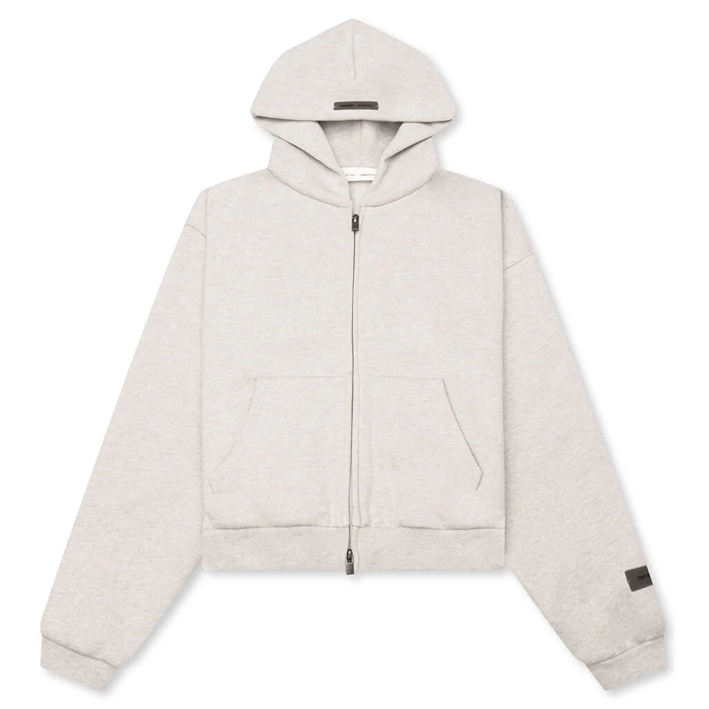 Kid's Fleece Zip-Up Hoodie - Heather Stone