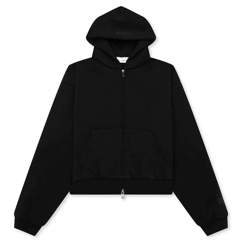 Kid's Fleece Zip-Up Hoodie - Jet Black