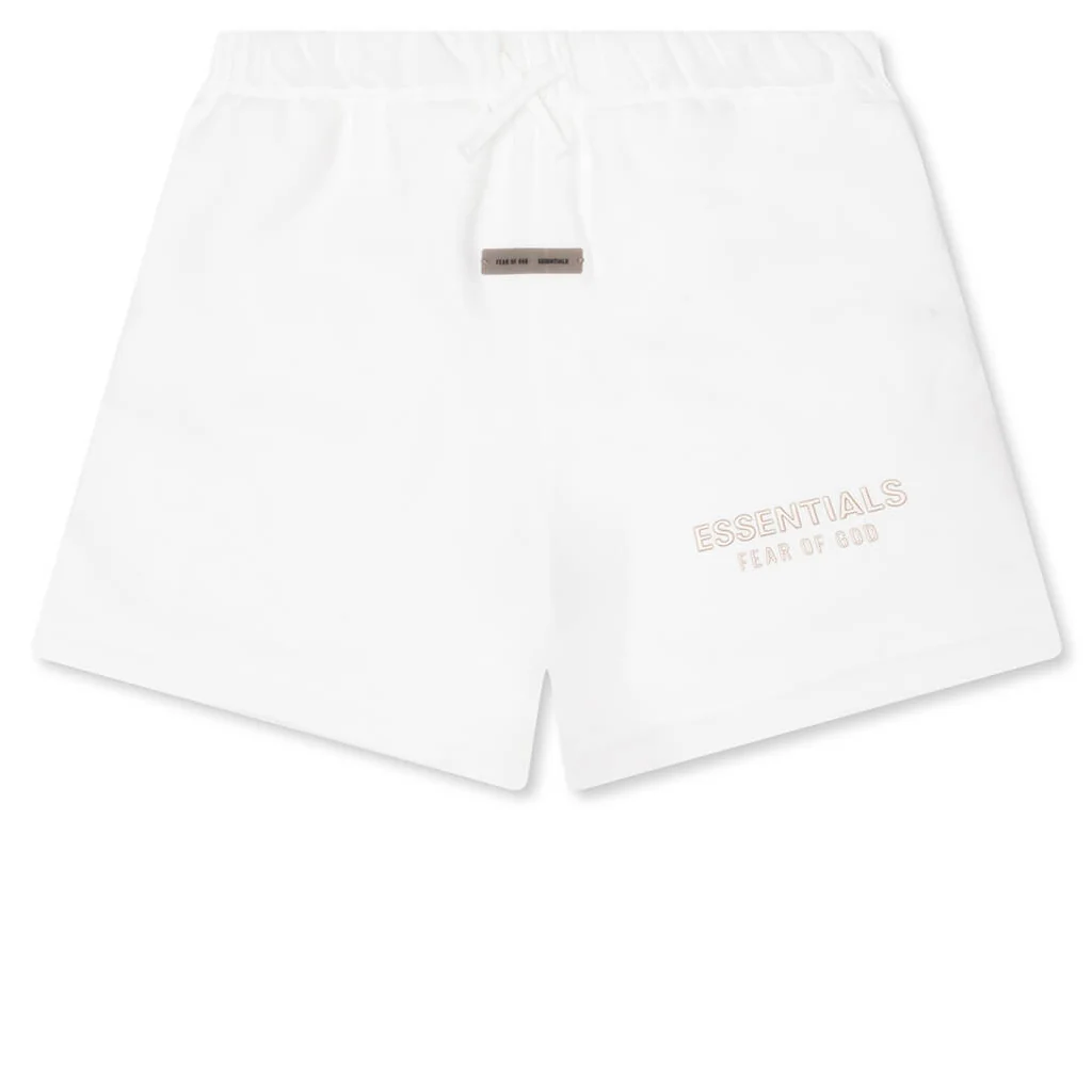 Kid's Fleece Soccer Short - Cloud White