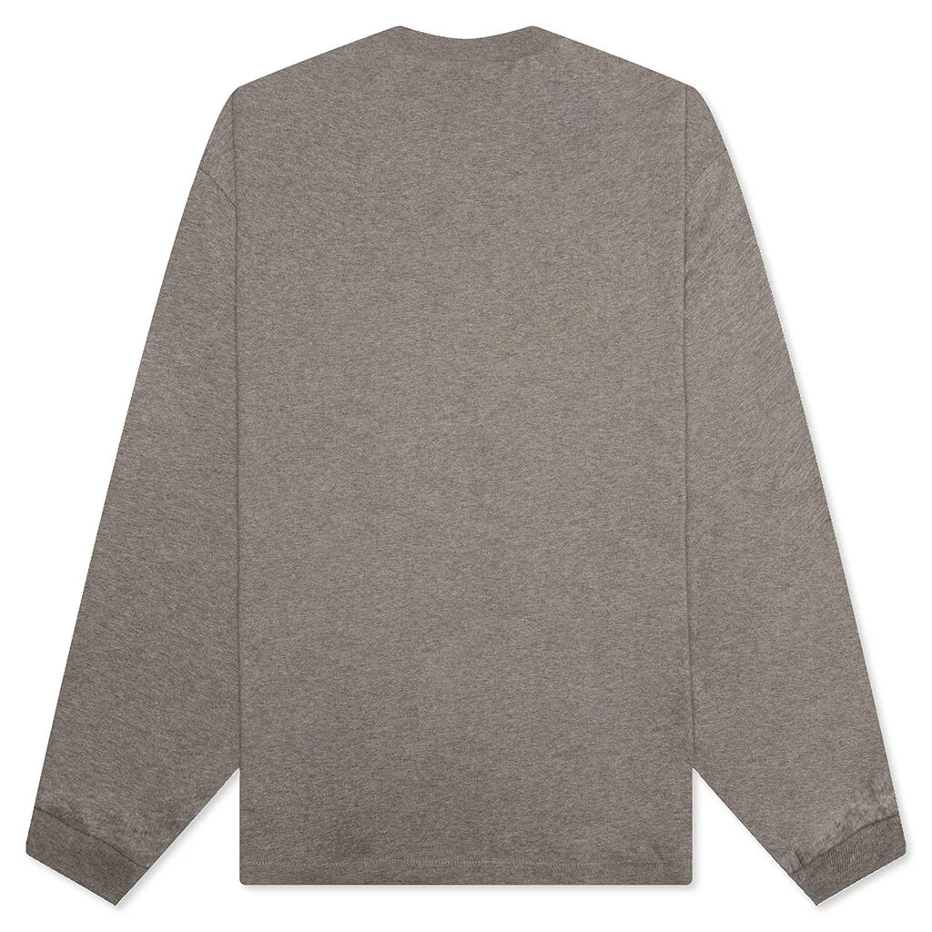 Essentials L/S Tee - Heather Grey - Image 2