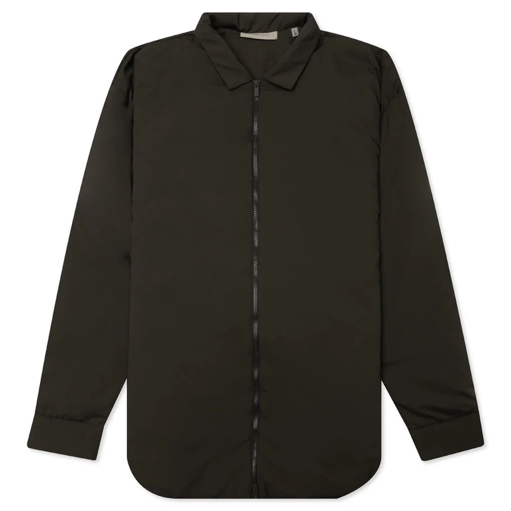 Nylon Filled Shirt Jacket - Off Black