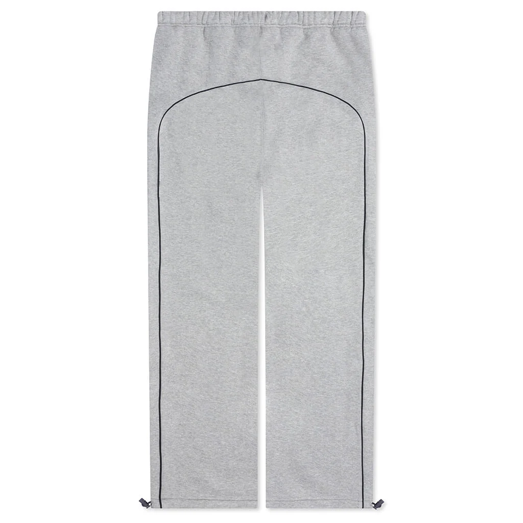 Relaxed Fleece Sweatpant With Piping - Concrete Heather/Black - Image 2