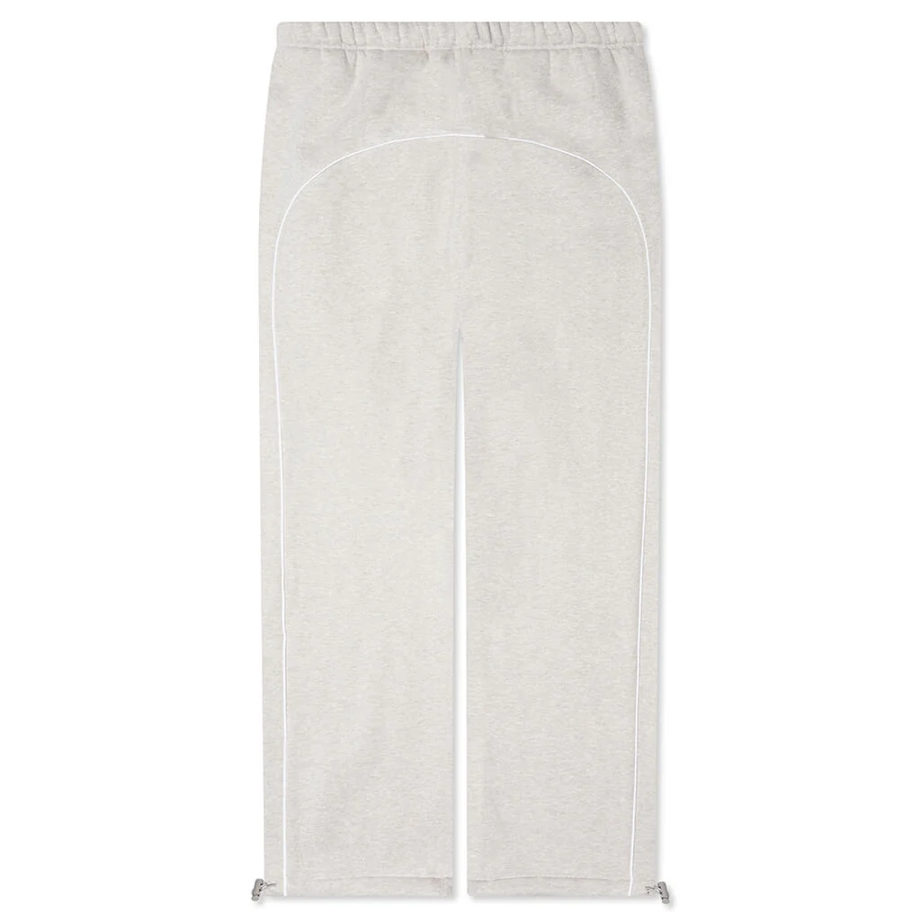 Relaxed Fleece Sweatpant With Piping - Heather Stone/Cloud White - Image 2