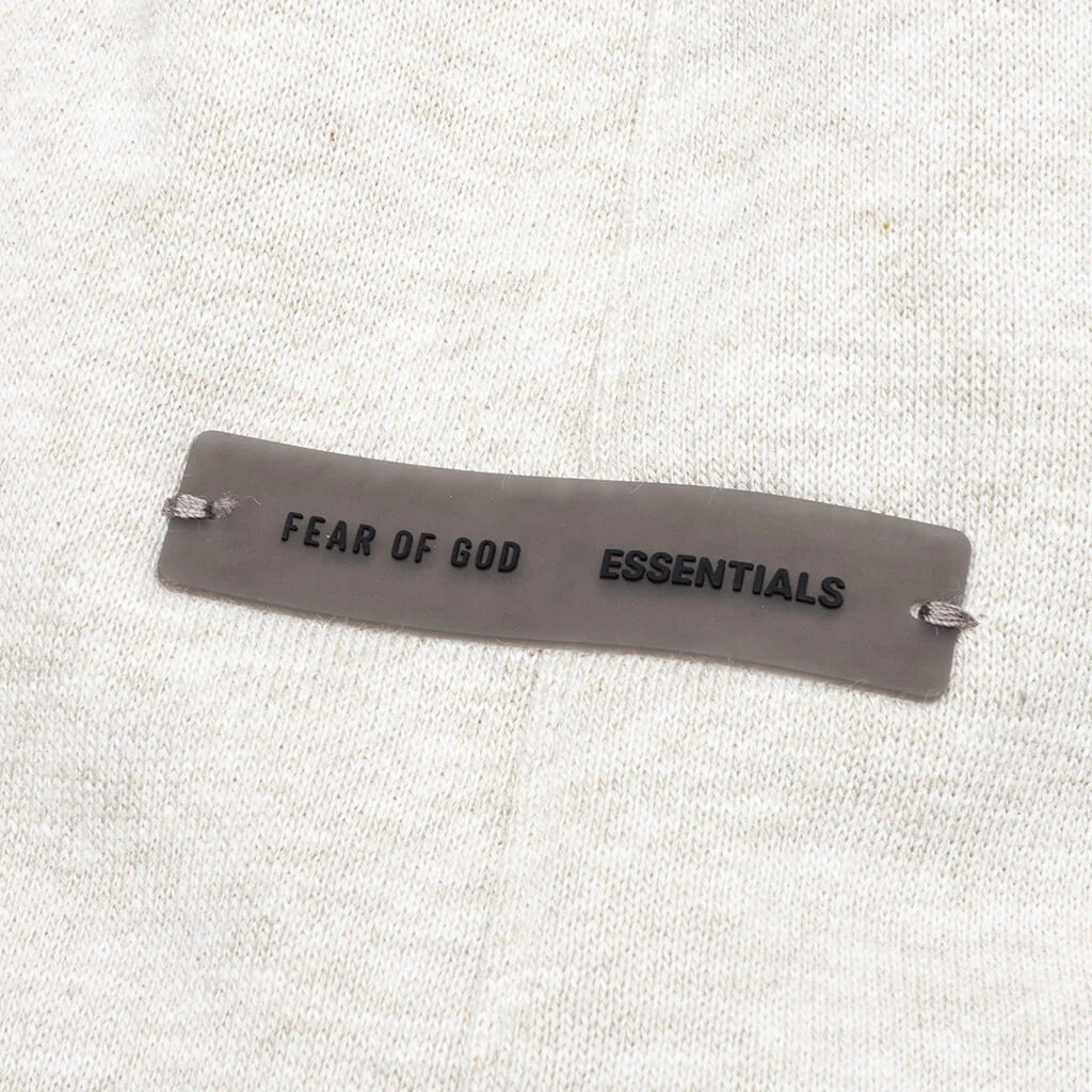 Relaxed Fleece Sweatpant With Piping - Heather Stone/Cloud White - Image 4