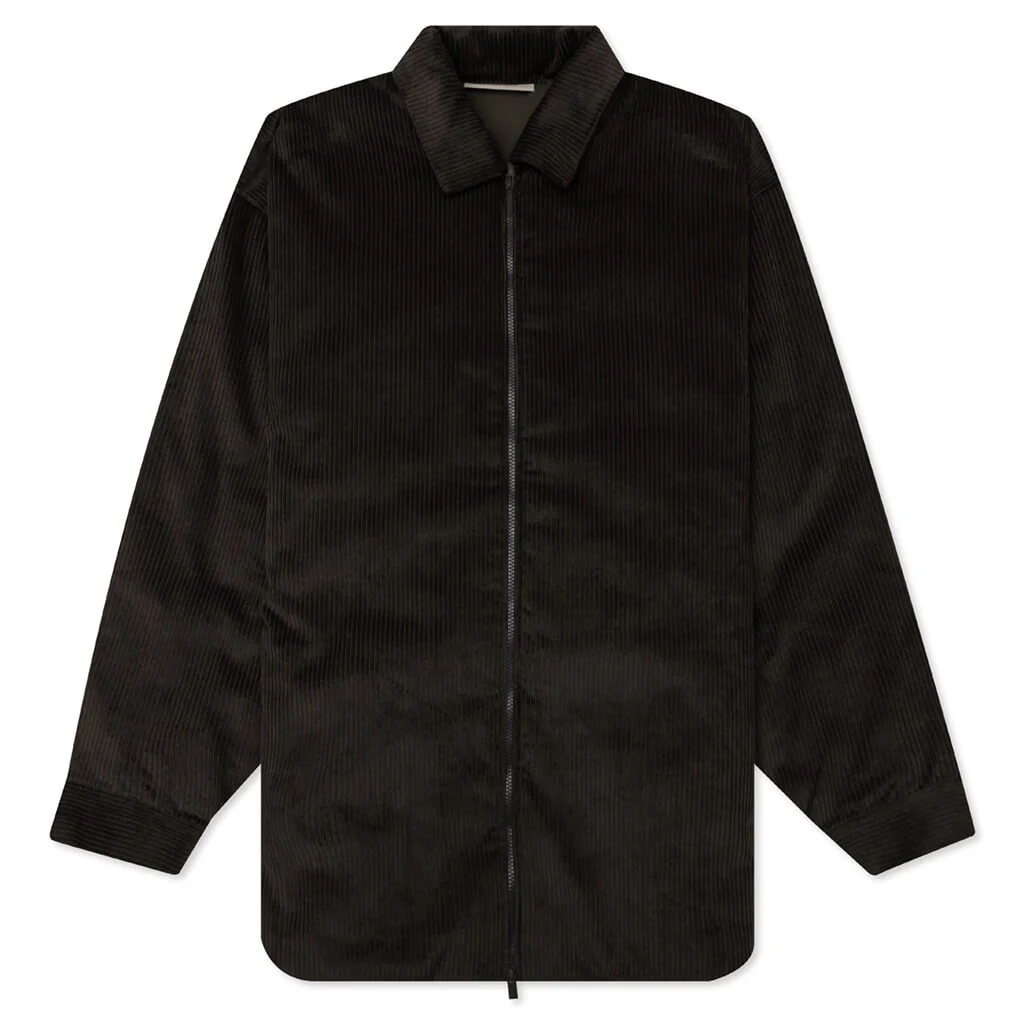 Corduroy Shirt Jacket - Off Black