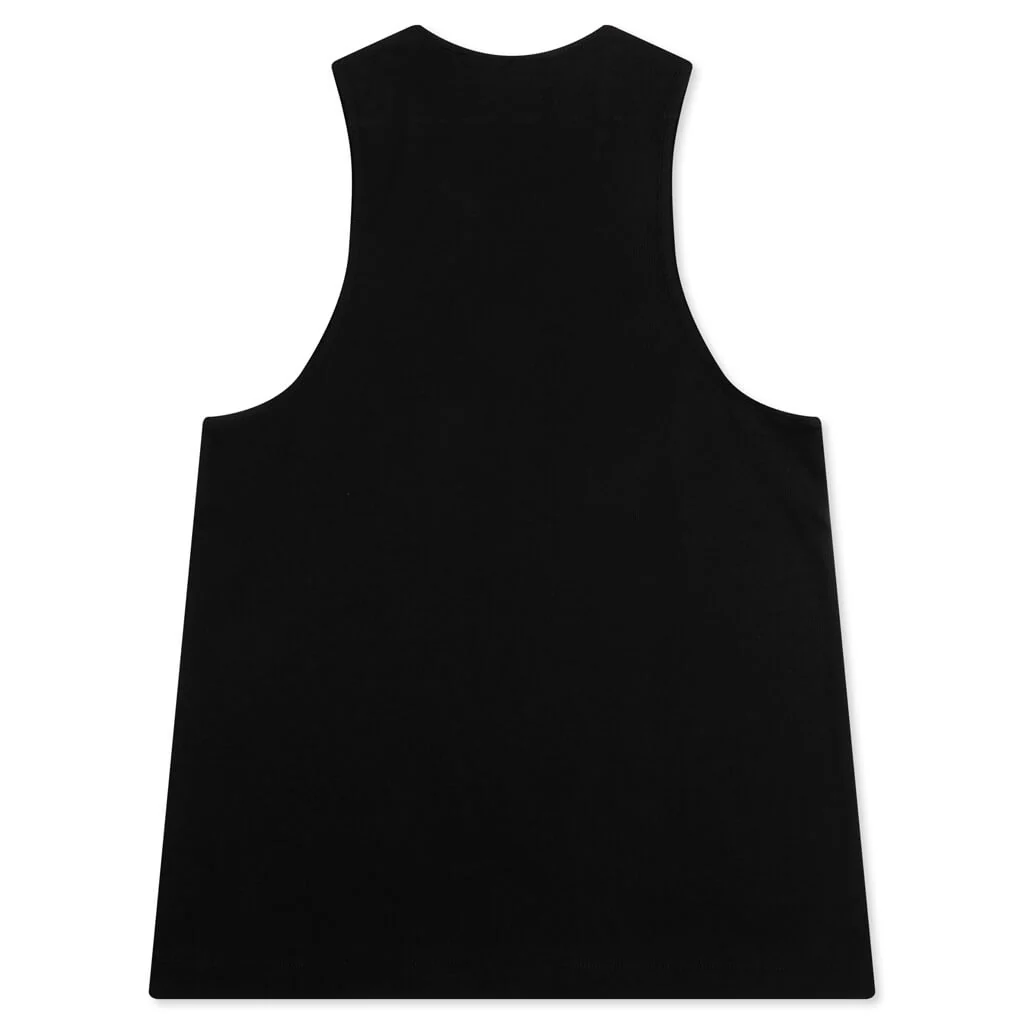 Essentials Ribbed Tank Top - Black - Image 2