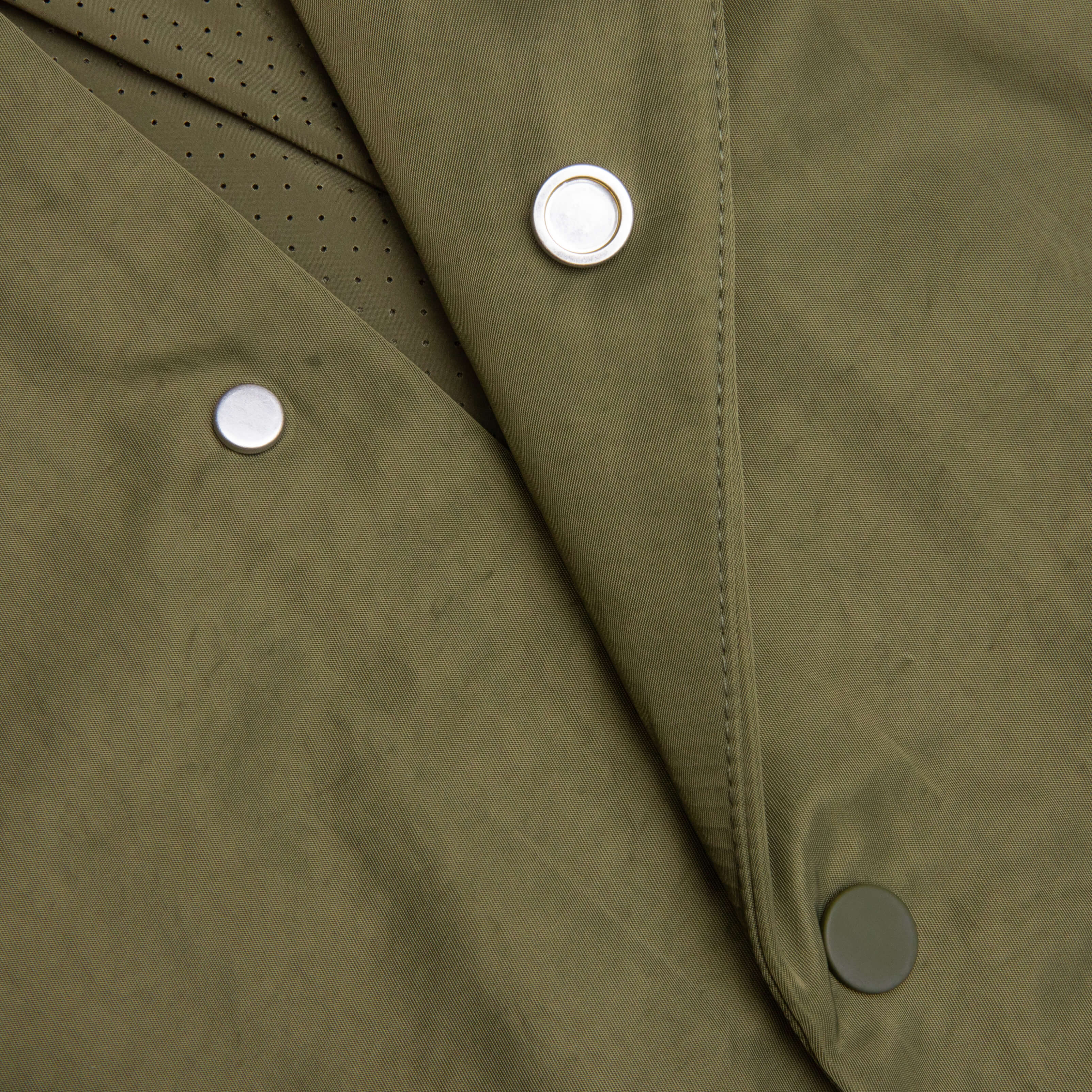 Textured Nylon Hooded Coaches Jacket - Military - Image 3